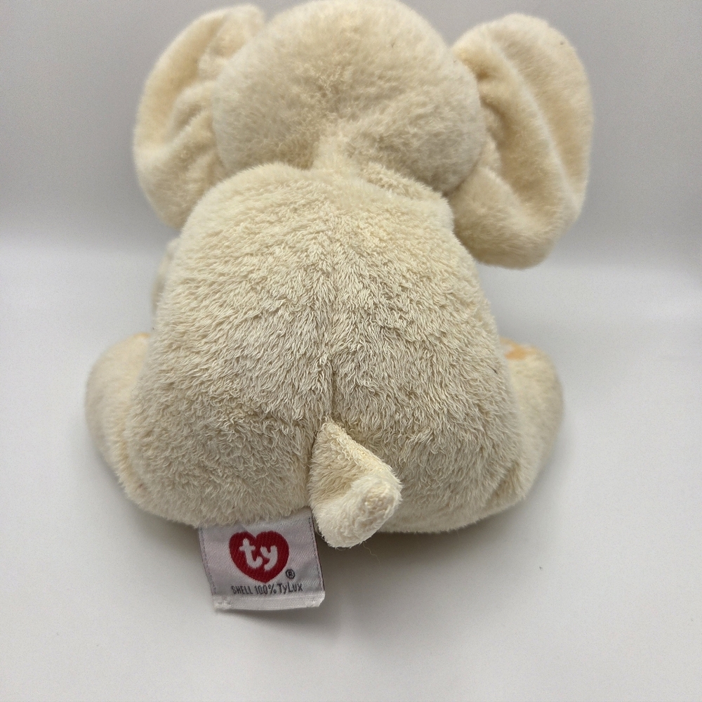 Ty Pluffies P'nut Yellow Plaid Elephant 2006 Plush Toy - Picture 2 of 10